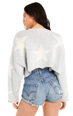 Wildfox Star-Crossed Star Crop Sweater