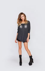 Wildfox Spider Webs Perry Thermal Long Sleeve Top